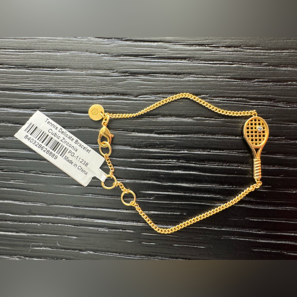 New Julie Vos Gold Tennis Racket Bracelet